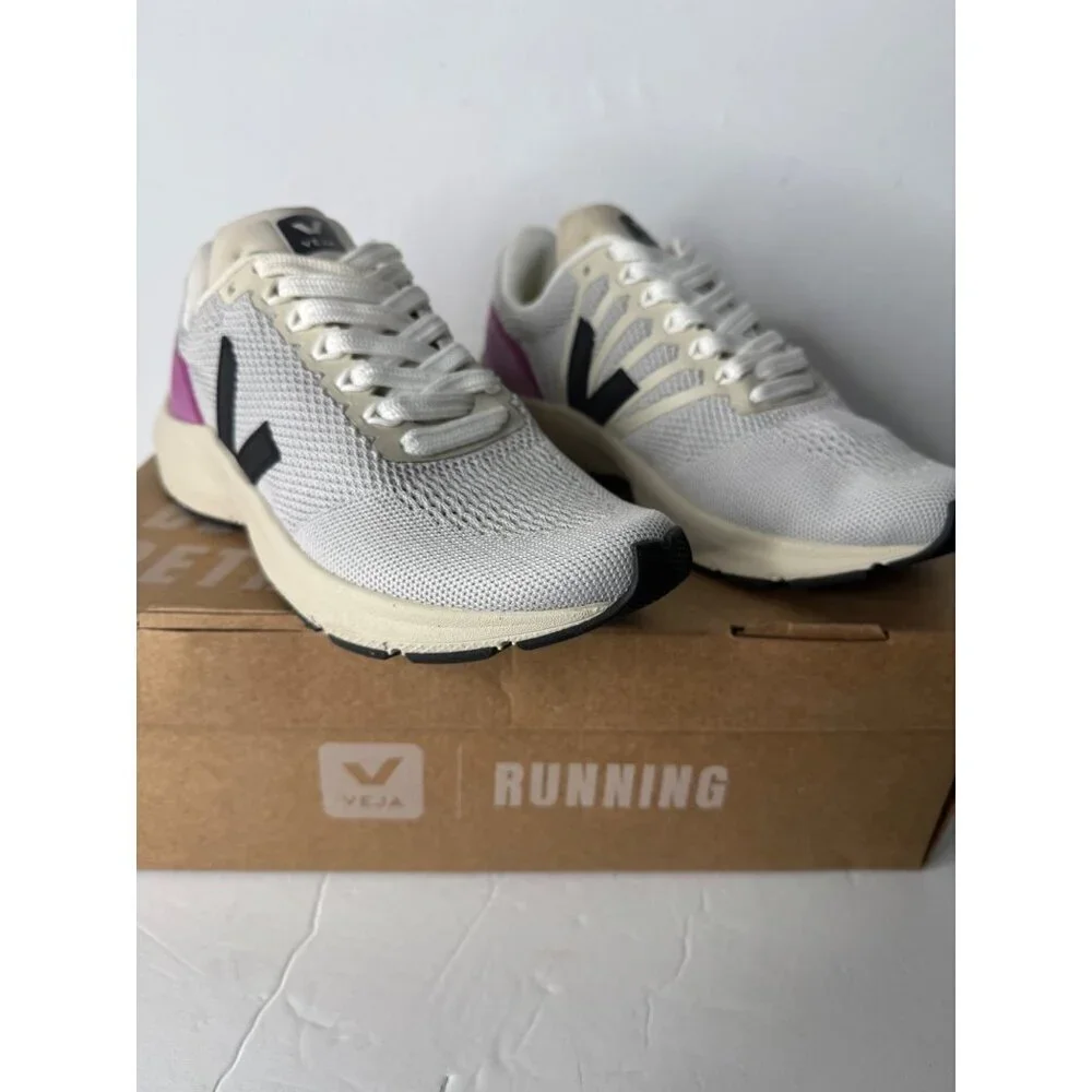 NEW Veja Marlin V-Knit Mesh Sneakers Chalk Black Ultraviolet EU 37 US 6 UK 4